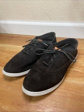 Cole Haan Black Suede Wingtip Oxfords (8)